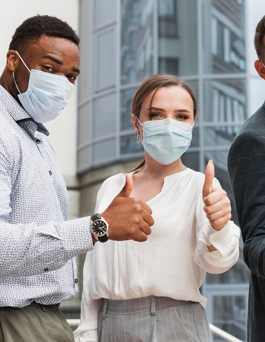 Men and women with mask image - Durable Medical Equipment (DME)